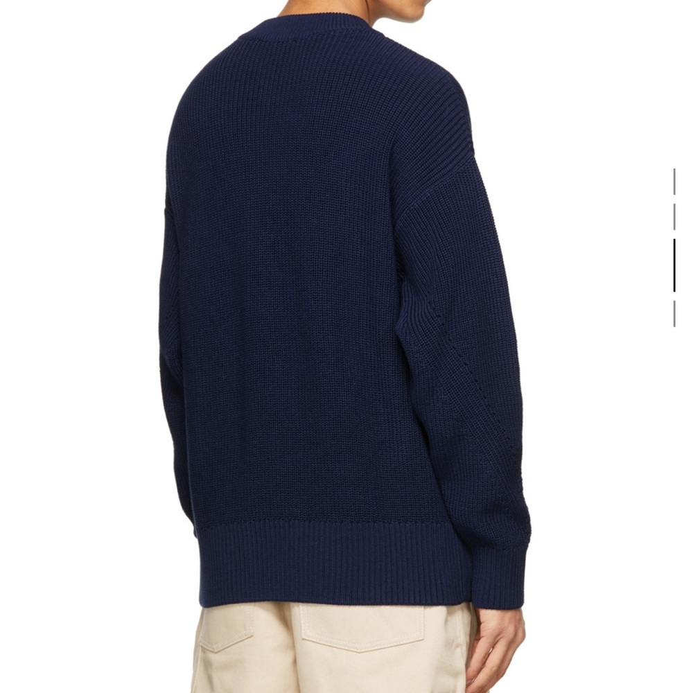 AMI Navy Ribbed Boxy Sweater - Picture 3 of 5